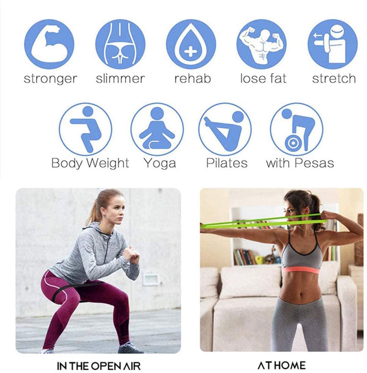 Exercise Resistance Bands (7 Piece Kit)