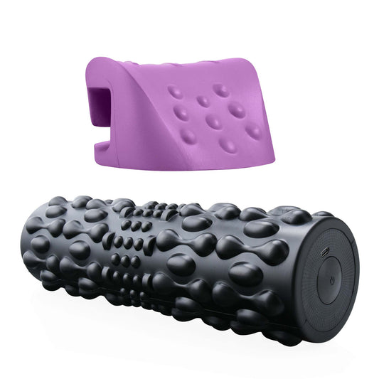 Muscle Relief Bundle: Vibrating Foam Roller plus Neck and Shoulder Stretcher